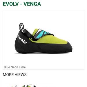 Used kids Evolv rock climbing shoes